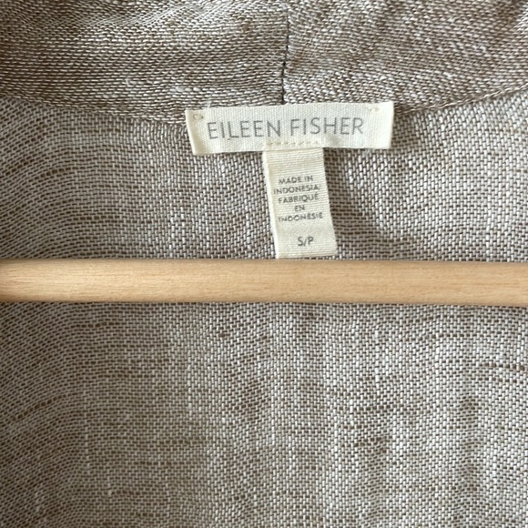 Eileen Fisher linen open drapey oatmeal linen tunic small - Picture 4 of 11